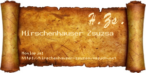 Hirschenhauser Zsuzsa névjegykártya